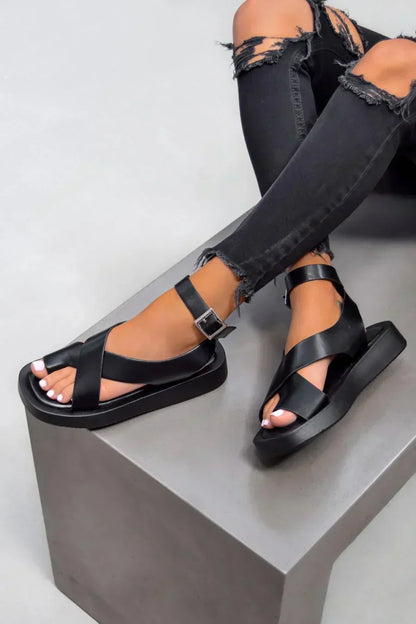 Women's Flat Buckle Sandals Platform