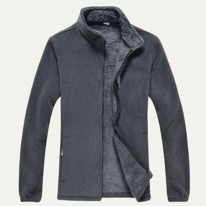 Men's Fleece Zip Up Jacket Stand Collar Winter - Vonnera