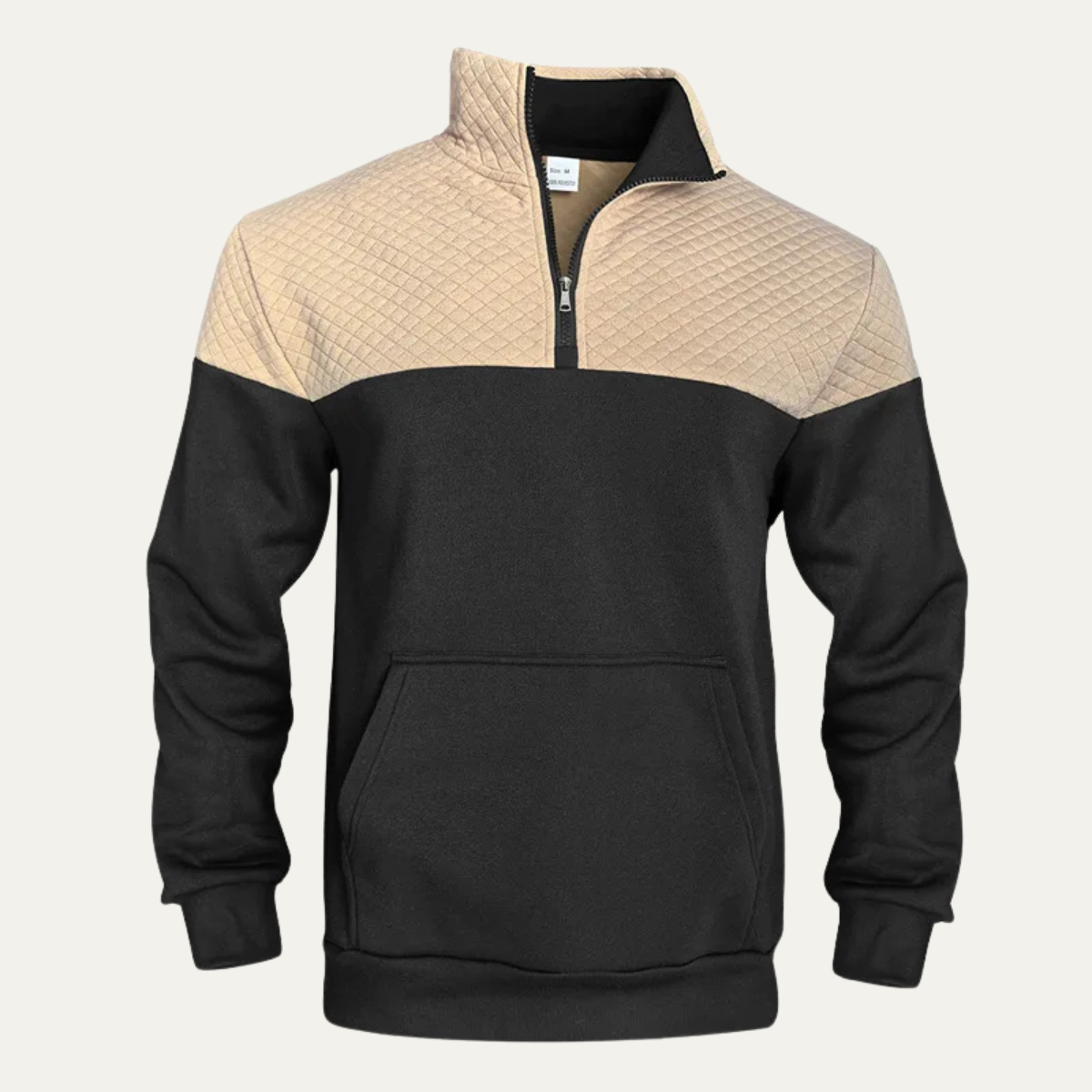 Men's Quilted Half Zip Sweater Color Block - Vonnera