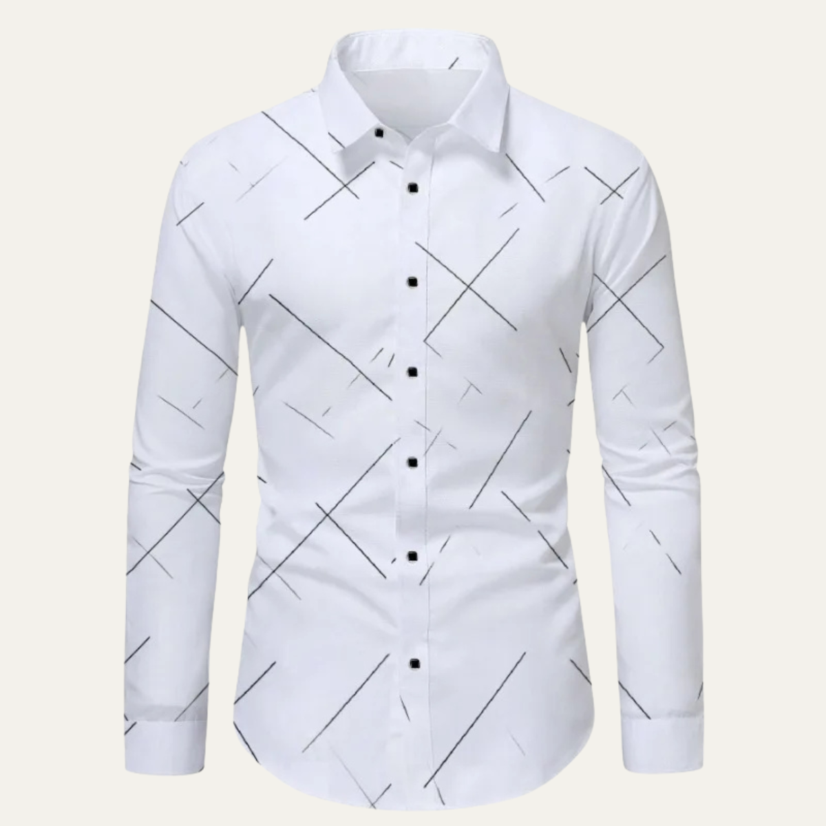 Eldridge Men's Formal White Button Down Office Shirt - Vonnera