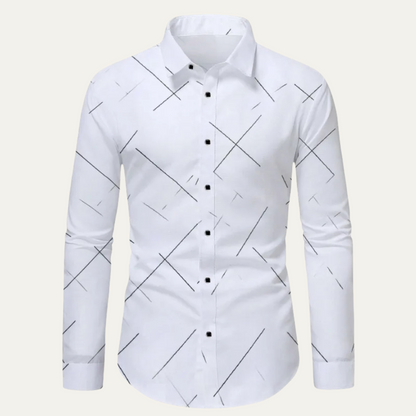 Eldridge Men's Formal White Button Down Office Shirt - Vonnera