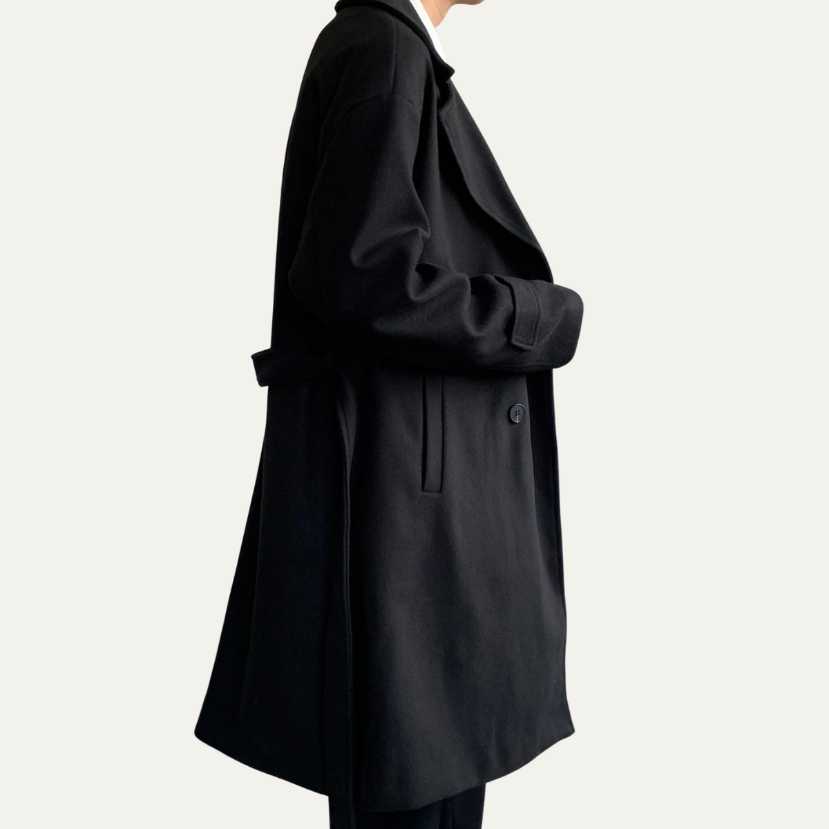 Men's Wool Wrap Coat Camel Color With Belt