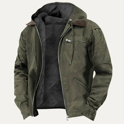 Men's Lightweight Fleece Lined Hooded Jacket