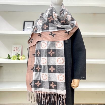 Comfy Plaid Tassel Scarf Warm Double Sided