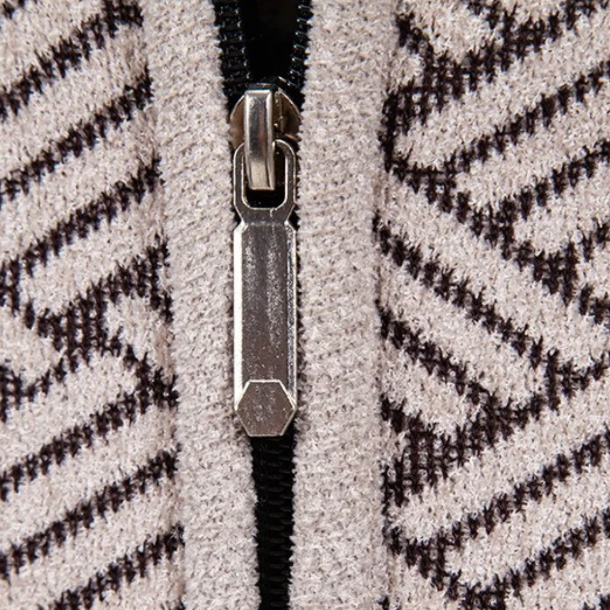Men's Knit Jacket Diamond Pattern Stand Collar