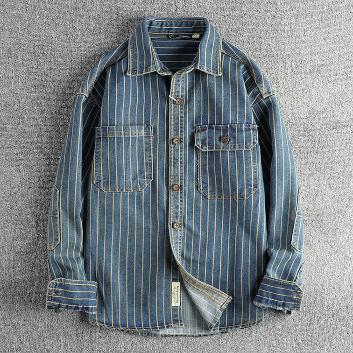 Men's Heavy Cotton Striped Casual Shirt