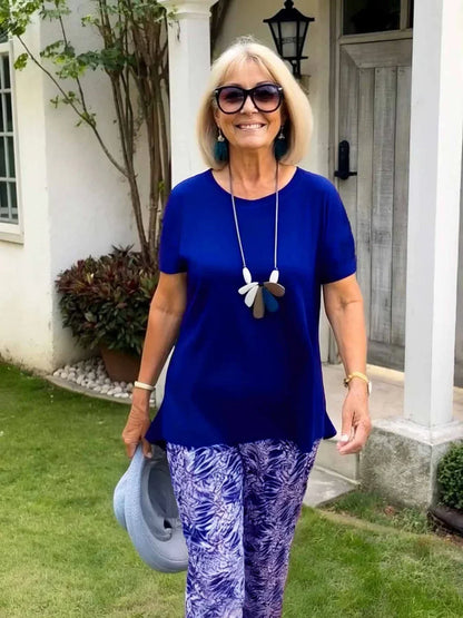 Women's Coastal Print And Pants Set