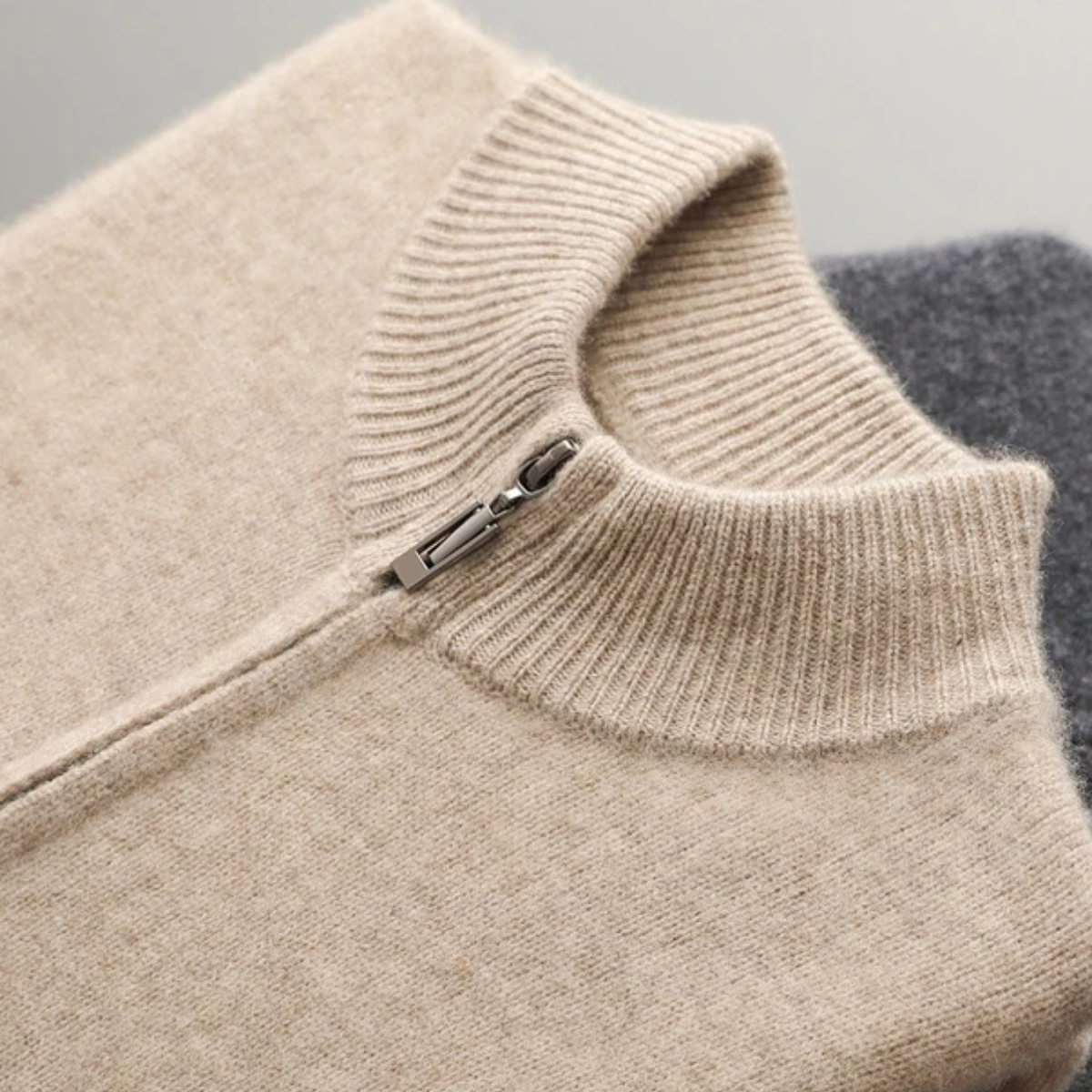 Men's Merino Mock Neck Zip Cardigan