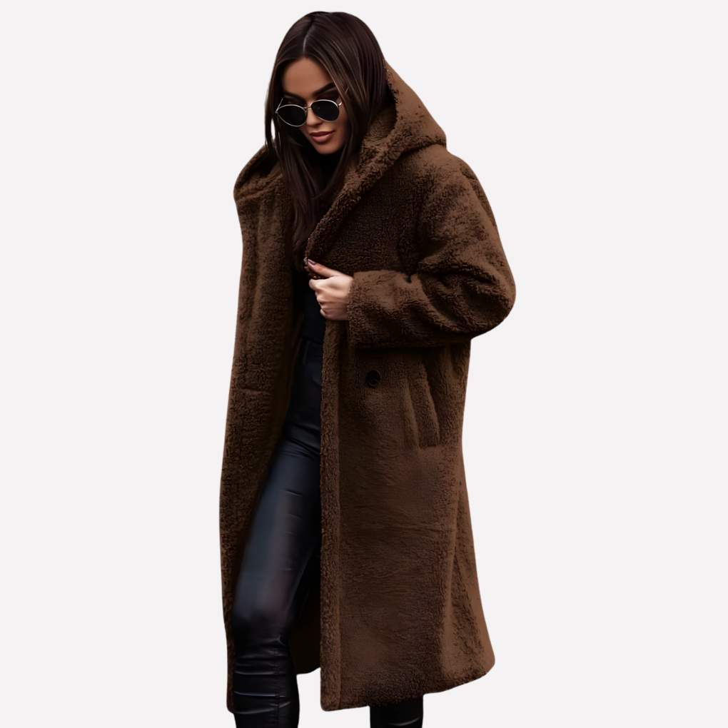 Women's Hooded Button Coat