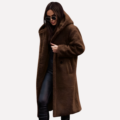Women's Hooded Button Coat