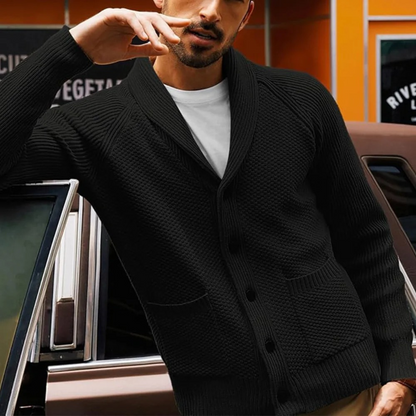 Men's Shawl Collar Cardigan Button Up Sweater