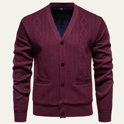 Men's V Neck Soft Knit Cardigan