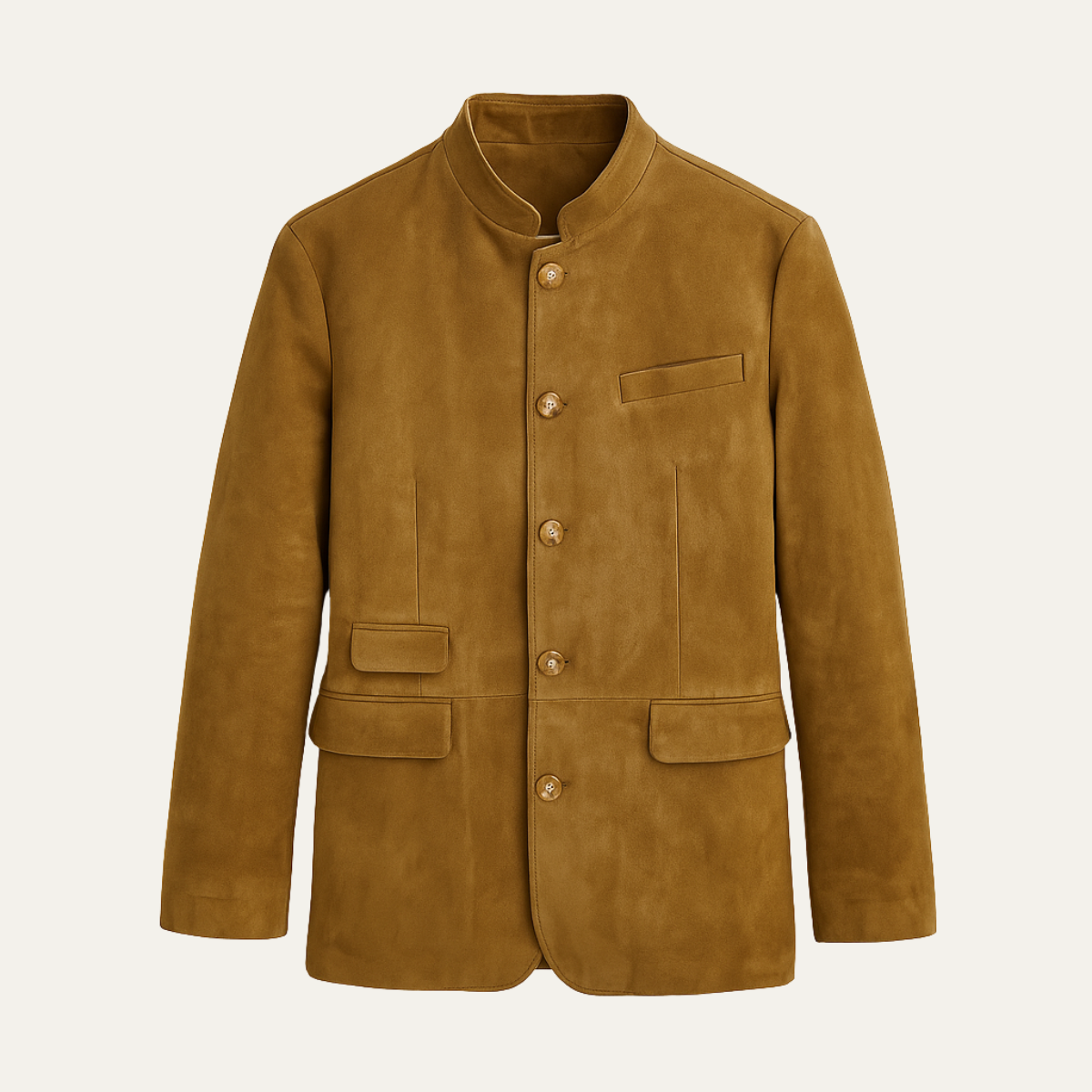 Men's Suede Blazer Jacket Single Breasted Brown - Vonnera