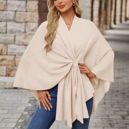Elegant Women's Draped Poncho