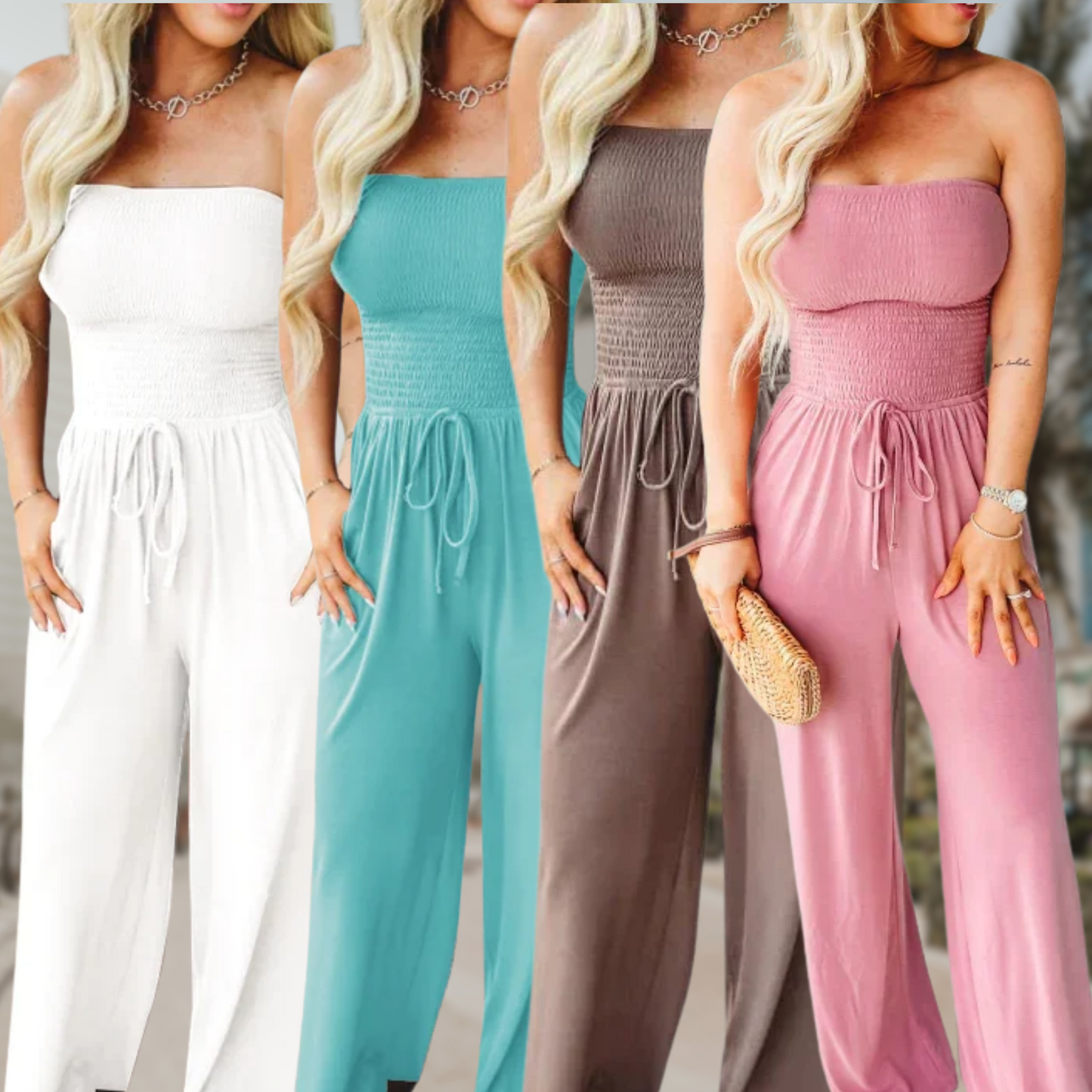 Women's Wide Leg Jumpsuit Tube Design
