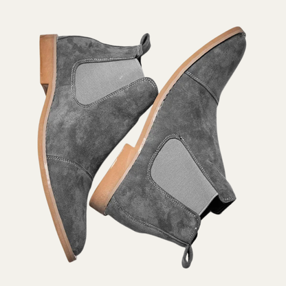 Men's Suede Chelsea Boots Elastic Side Panels