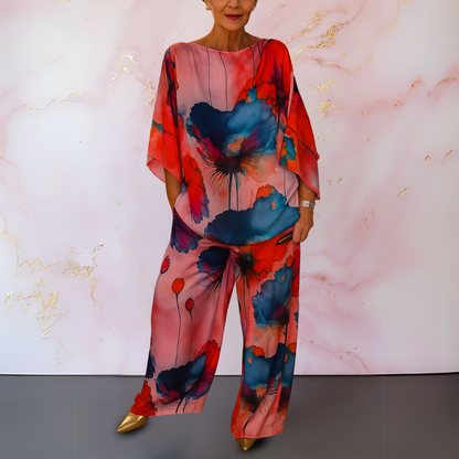 Women's Two Piece Set Loose Wide Leg Pants