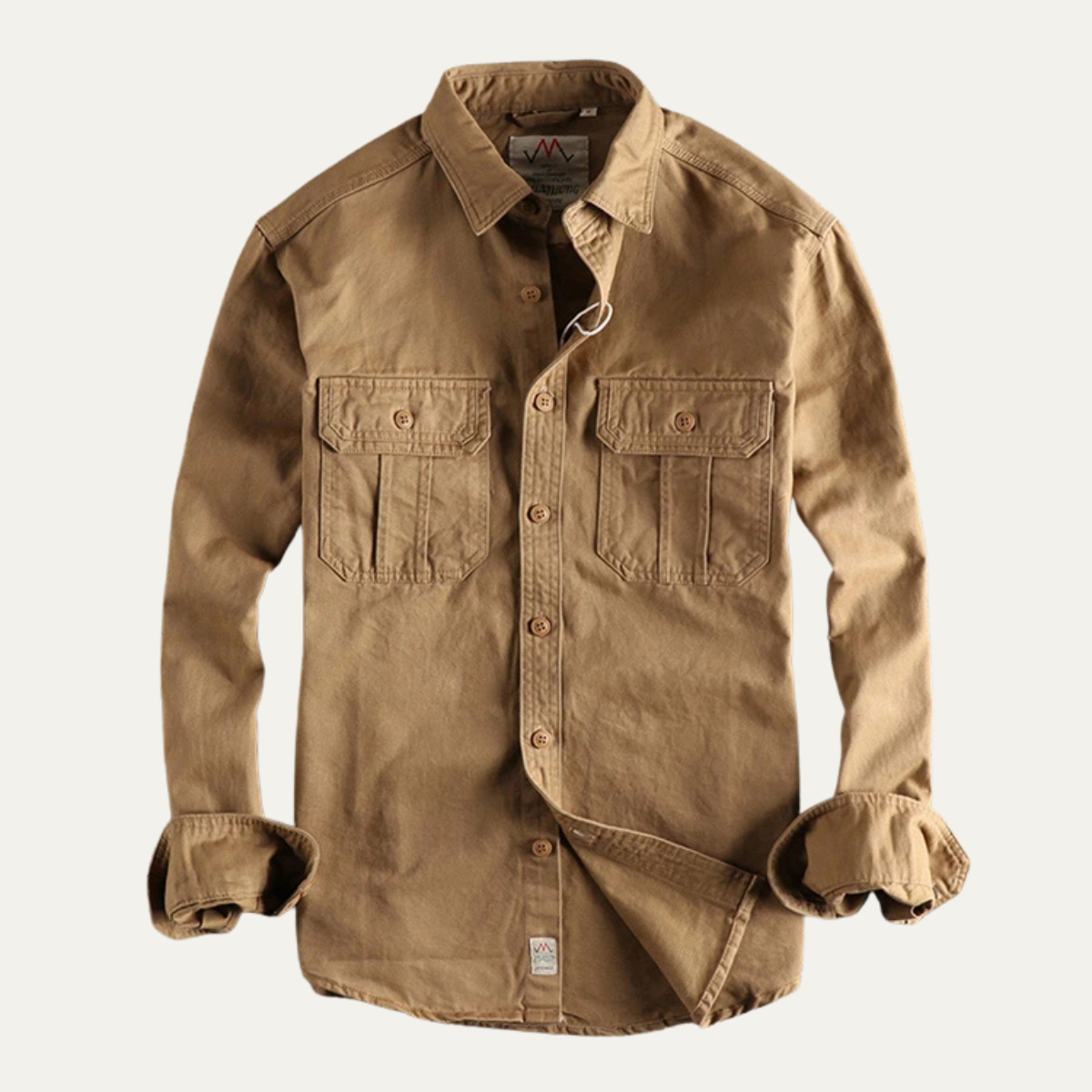 Men's Utility Shirt Jacket Vintage Washed Cotton