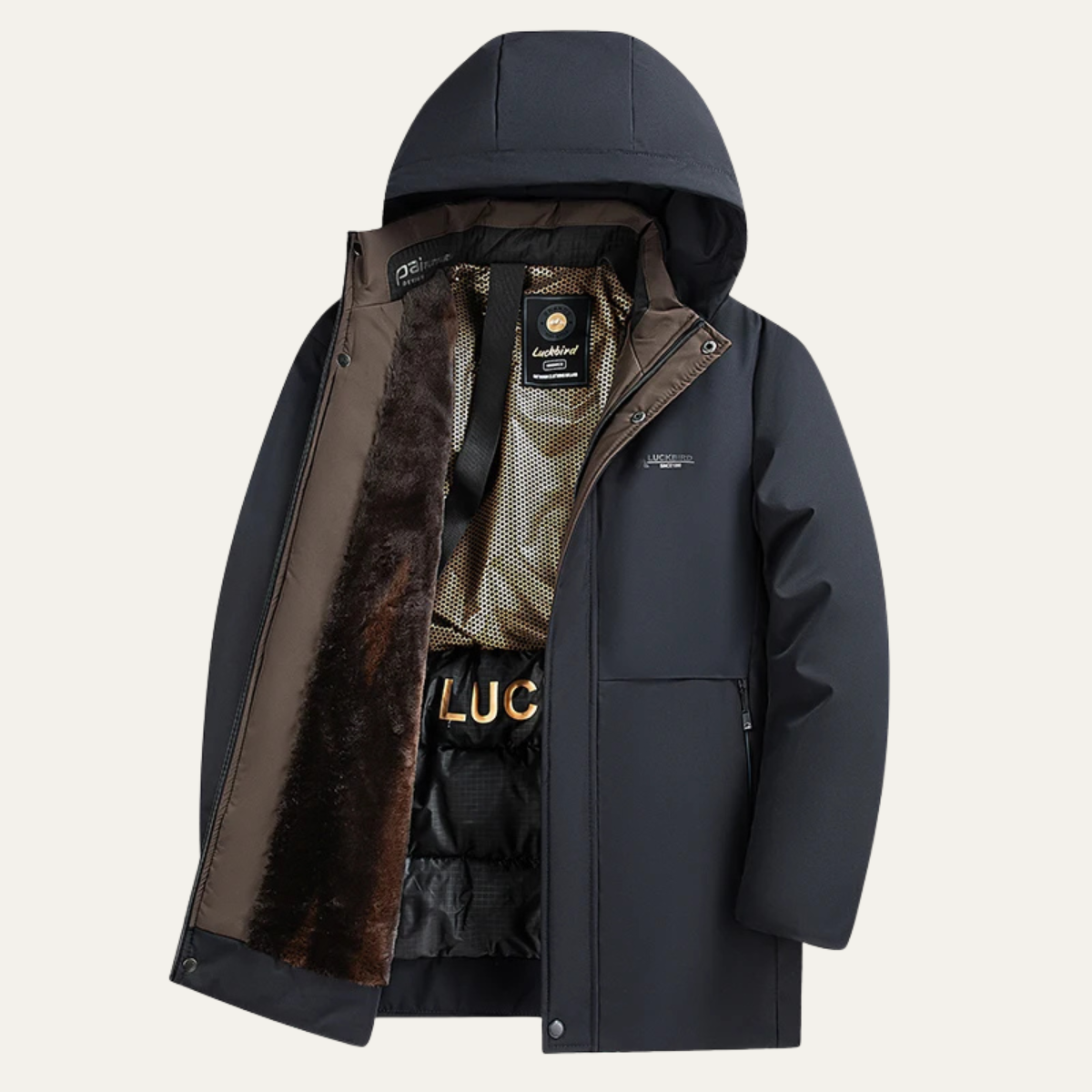 Men's Waterproof Parka Thickened Warm Hooded Coat