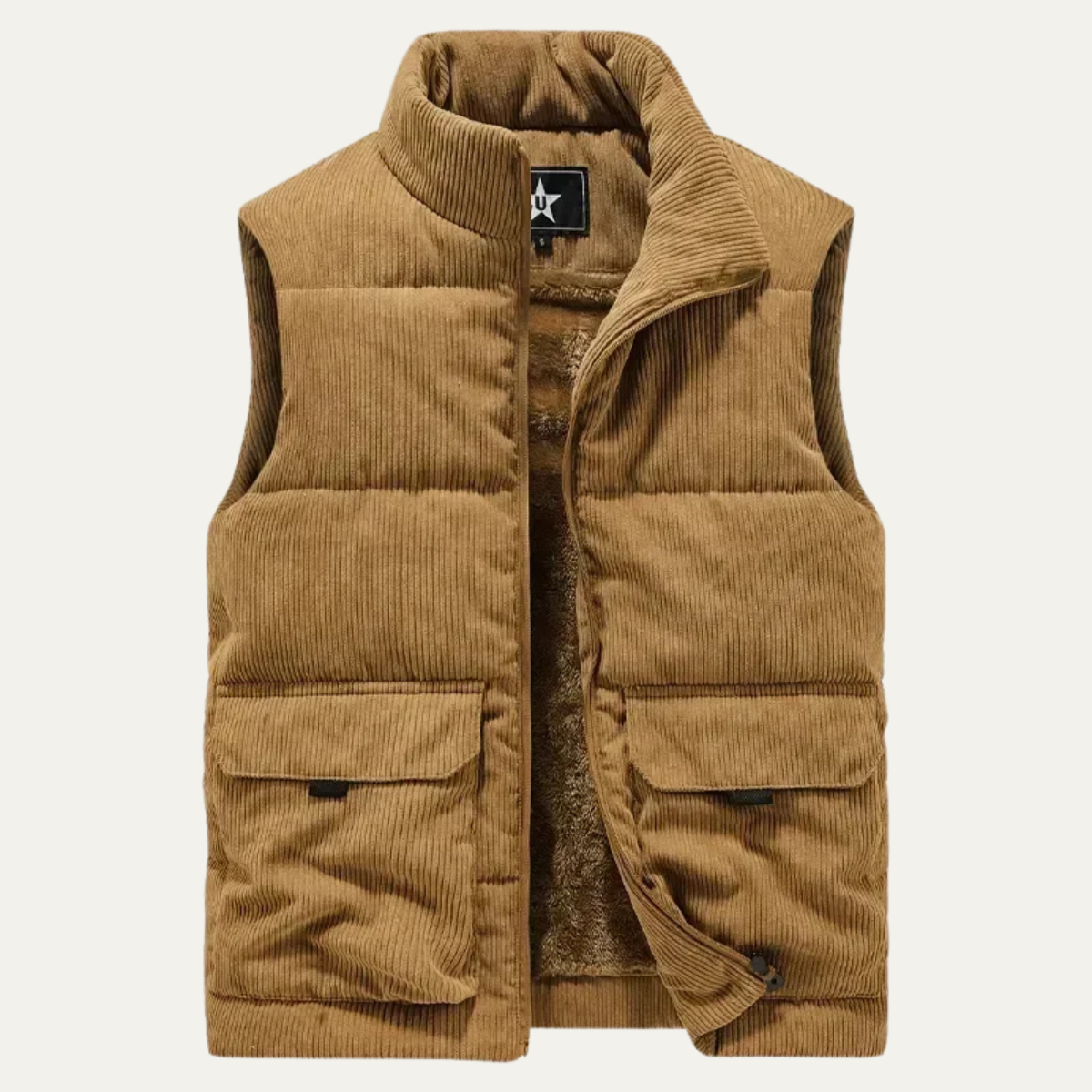 Men's Corduroy Puffer Vest Warm Padded Silverhill - Vonnera