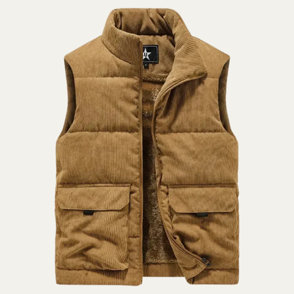 Men's Corduroy Puffer Vest Warm Padded Silverhill - Vonnera