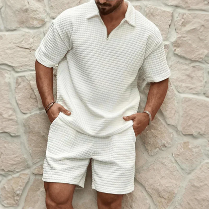 Men's Polo Shorts Set Red