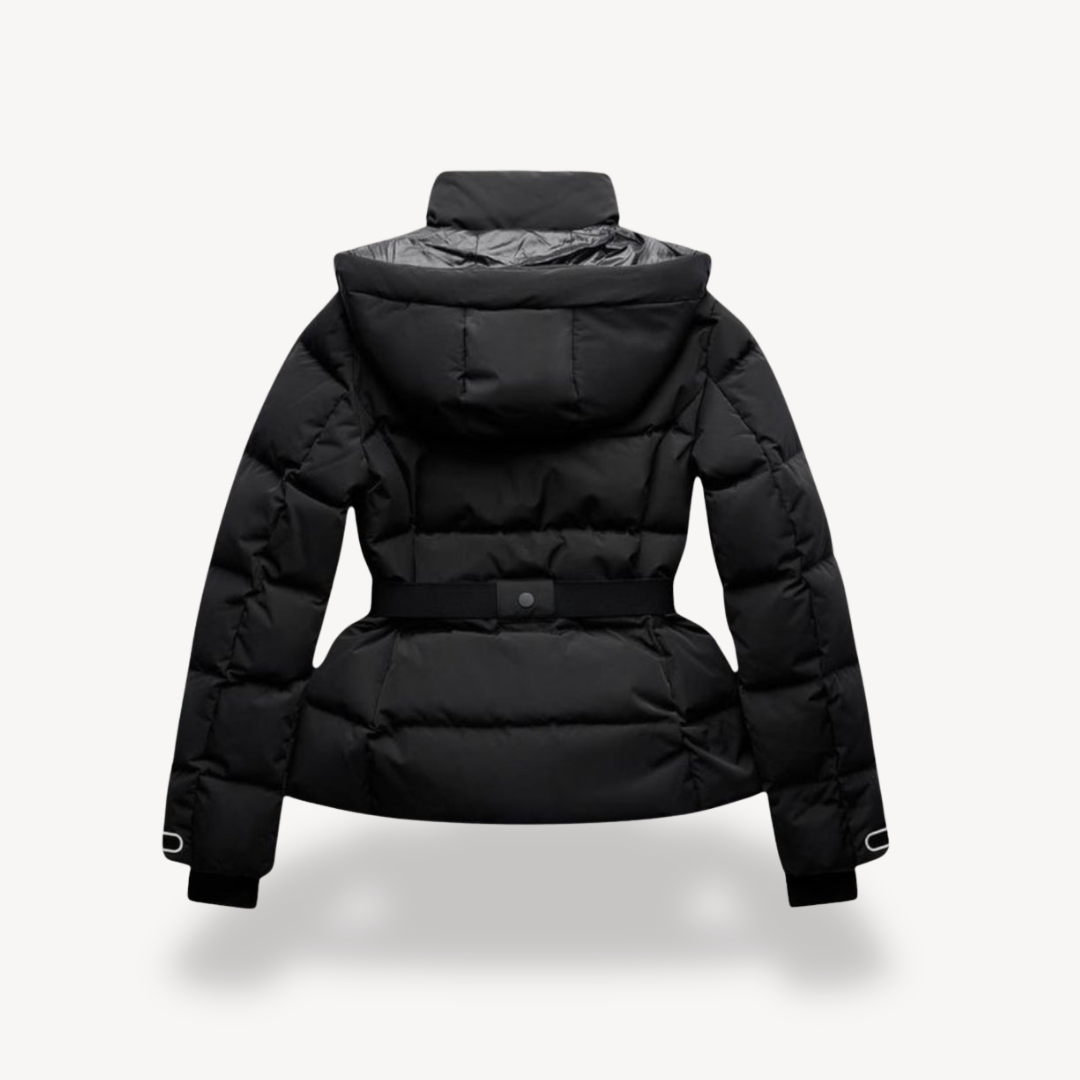 Women's Puffer Jacket Water Repellent With Belt