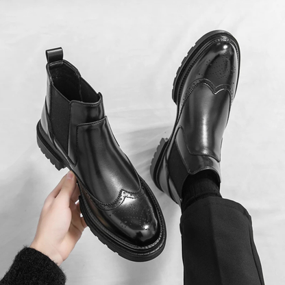 Men's Retro Chelsea Boots Leather Anti-Slip Brown