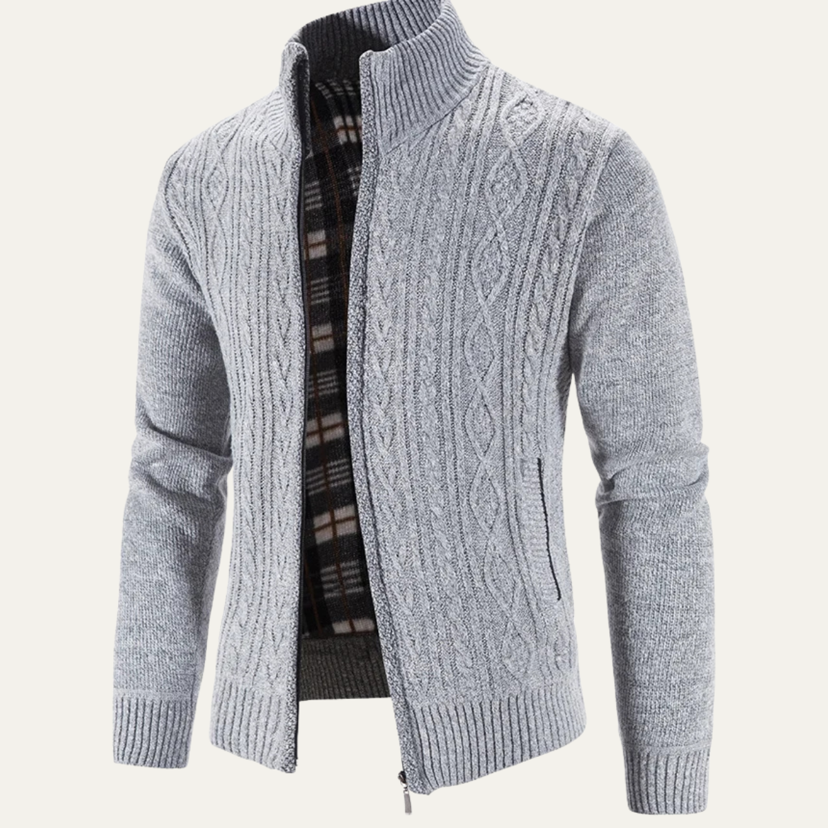 Men's Fleece Zip Up Jacket Warm Knit