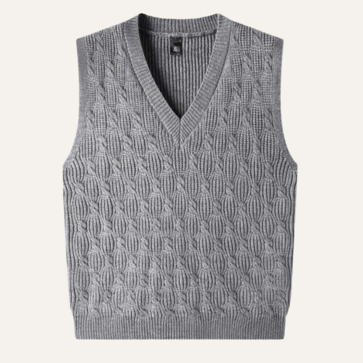 Men's Textured Knitted V Neck Vest - Vonnera