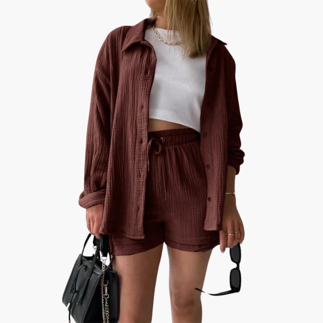 Women's 3 Piece Set High Waist Shorts