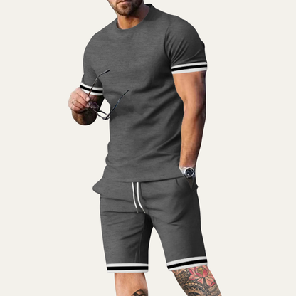 Men's Summer T Shirt And Shorts Set Cotton