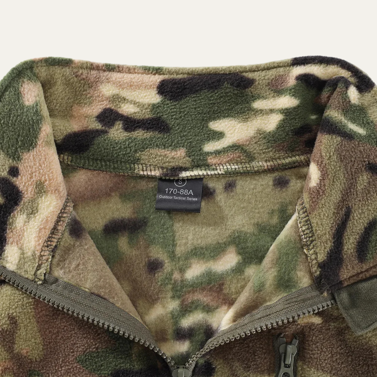 Men's Fleece Camouflage Zip Up Jacket