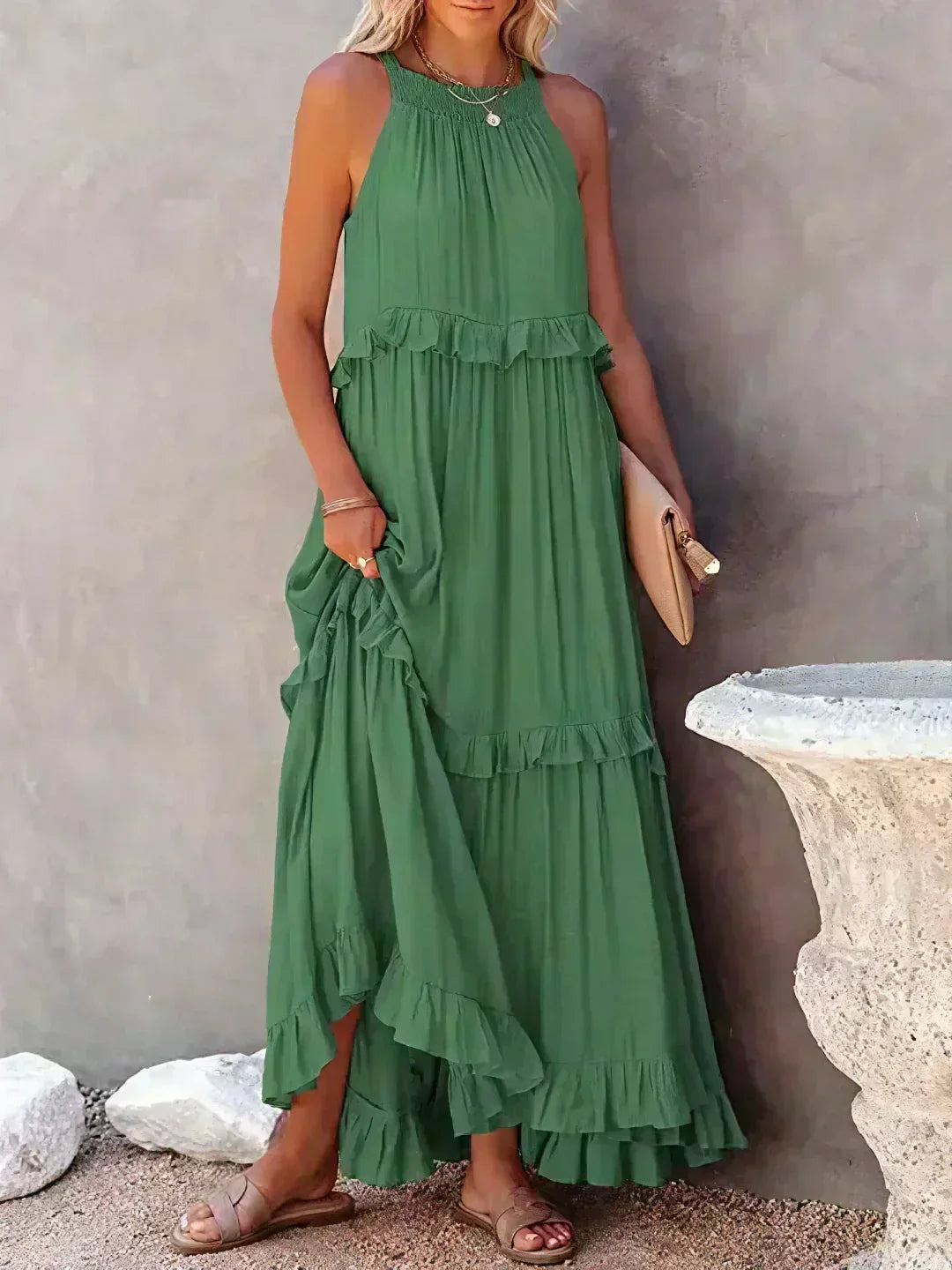 Women's Sleeveless Ruffle Dress
