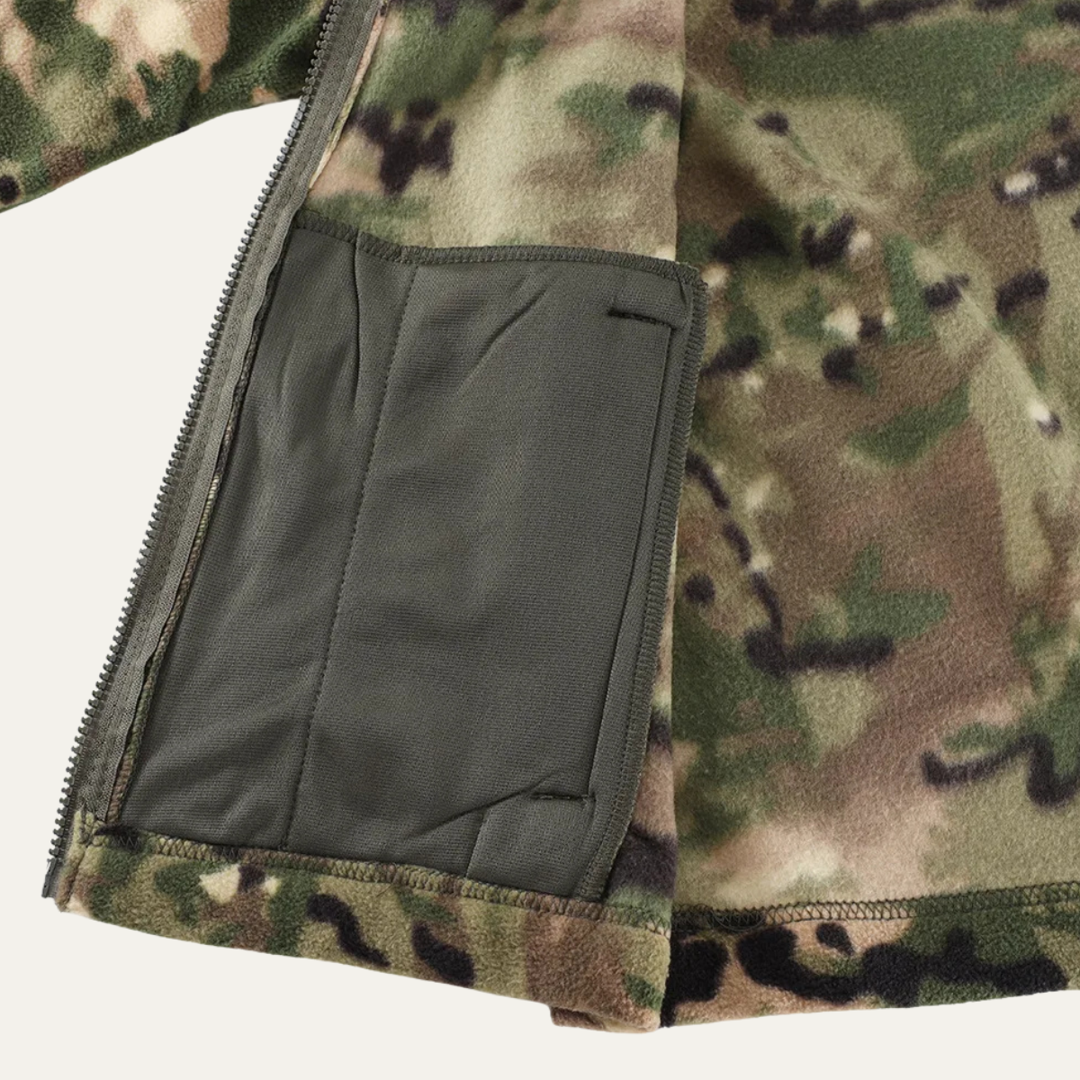 Men's Fleece Camouflage Zip Up Jacket