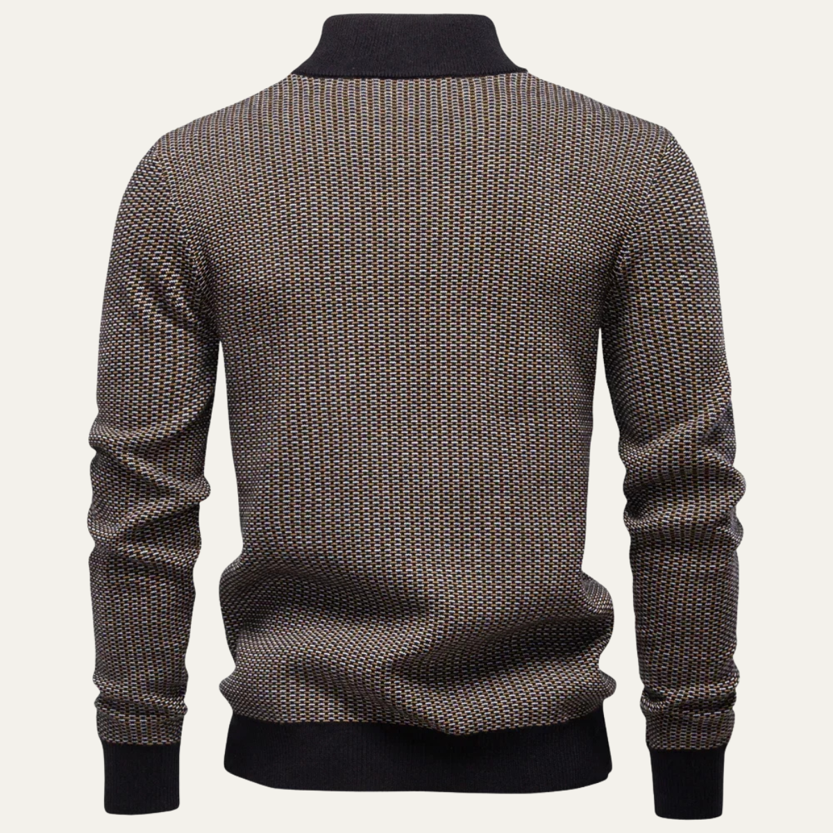 Men's Thick Stand Collar Half Zip Knit Sweater
