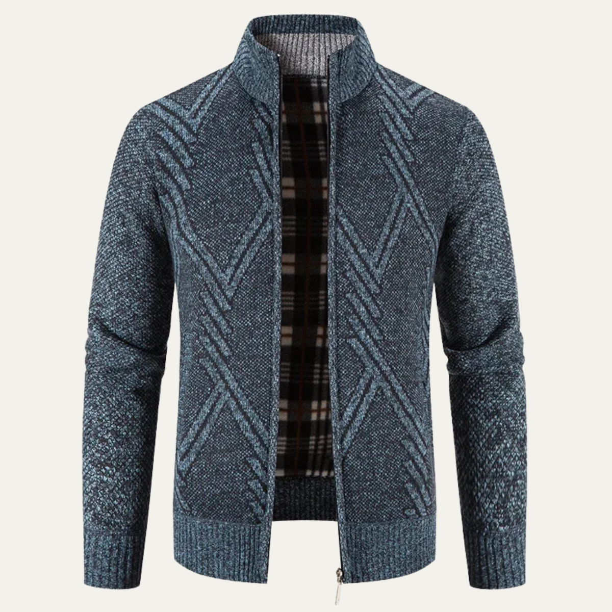Men's Knitted Zip Cardigan - Vonnera