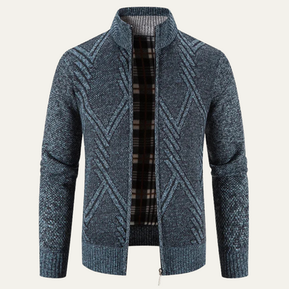 Men's Knitted Zip Cardigan - Vonnera