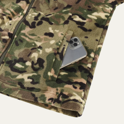 Men's Fleece Camouflage Zip Up Jacket