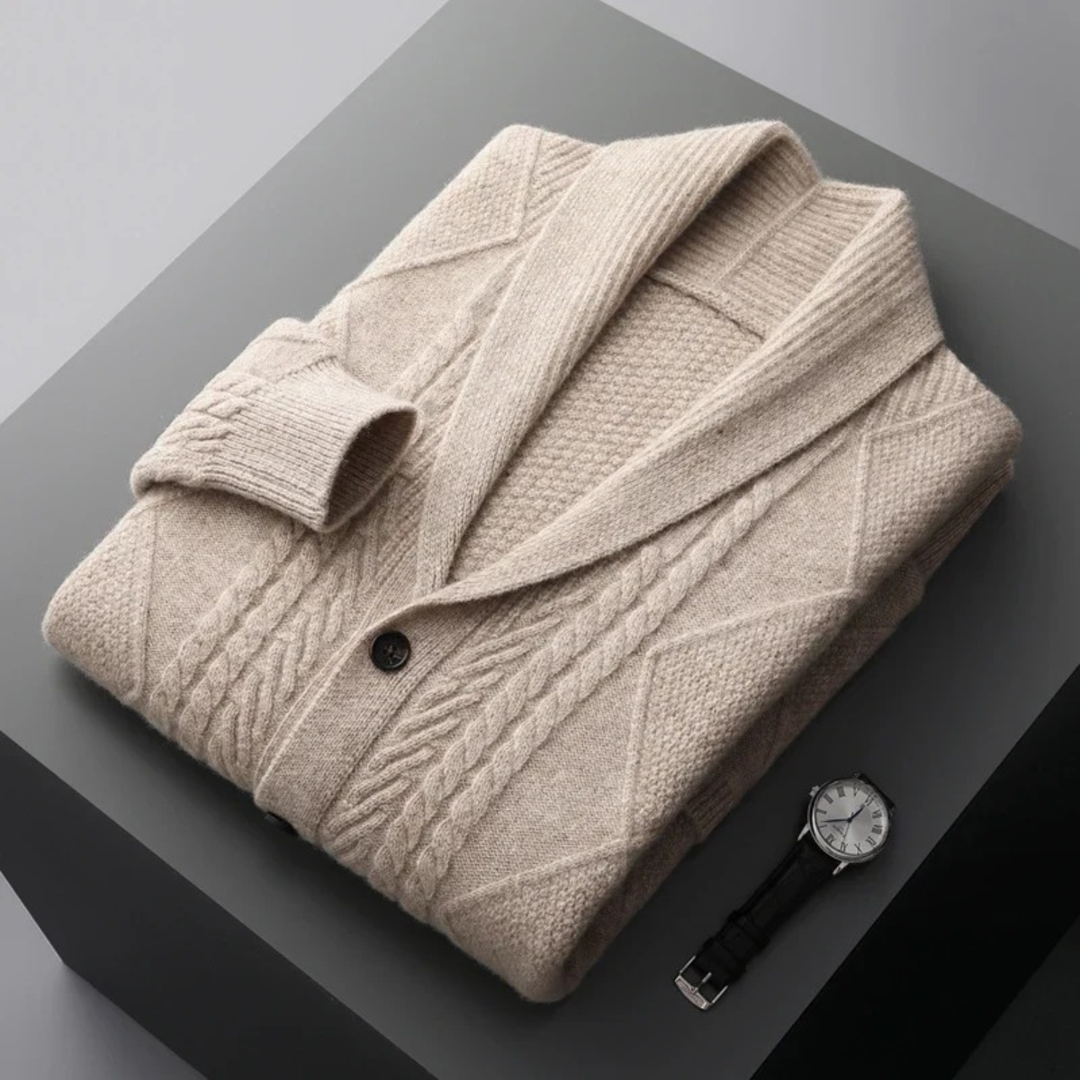 Men's Cashmere Cardigan Button Front