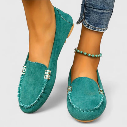 Ruby | Women's Suede Slip-On Loafers Flat Moccasin Shoes