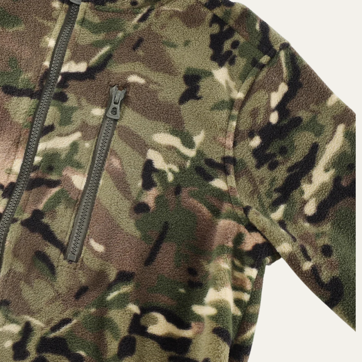 Men's Fleece Camouflage Zip Up Jacket