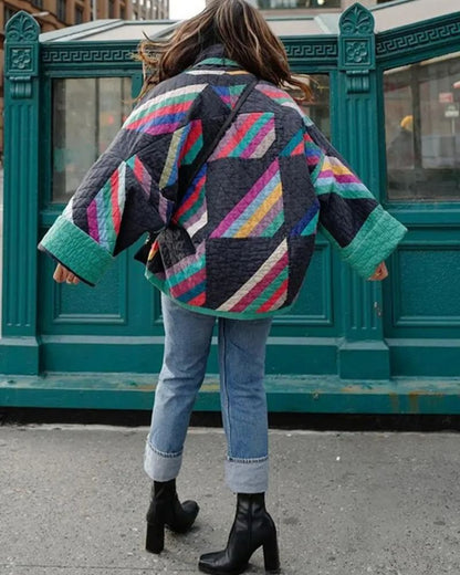 Women's Color Block Oversized Jacket