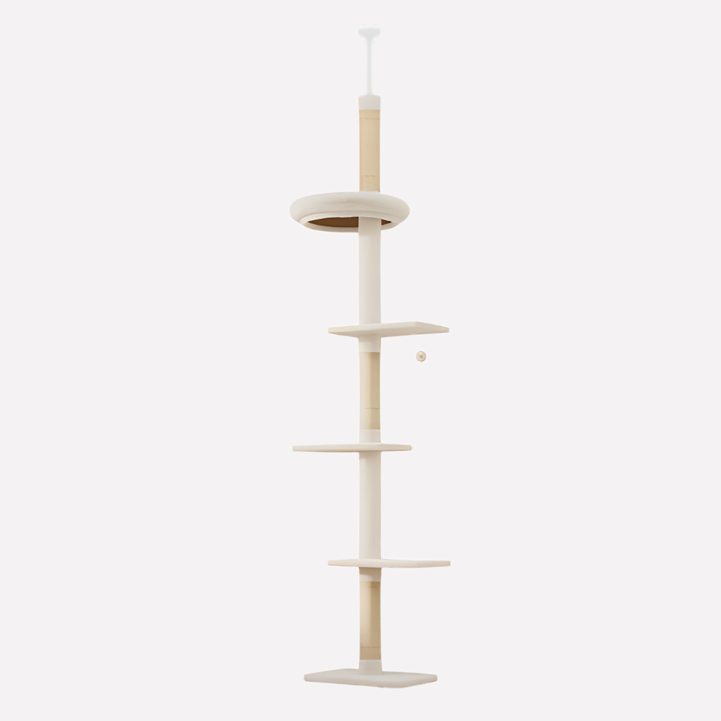 Cat Tower Floor To Ceiling Wooden - Vonnera