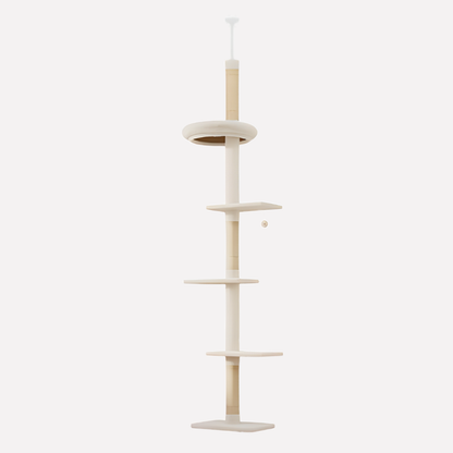 Cat Tower Floor To Ceiling Wooden - Vonnera