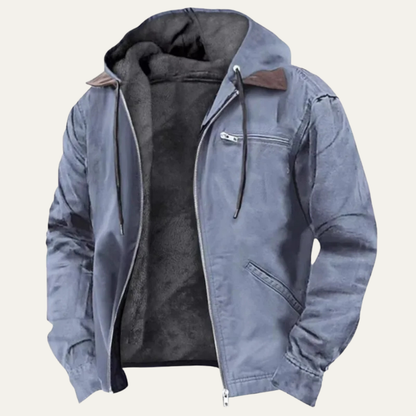 Men's Lightweight Fleece Lined Hooded Jacket