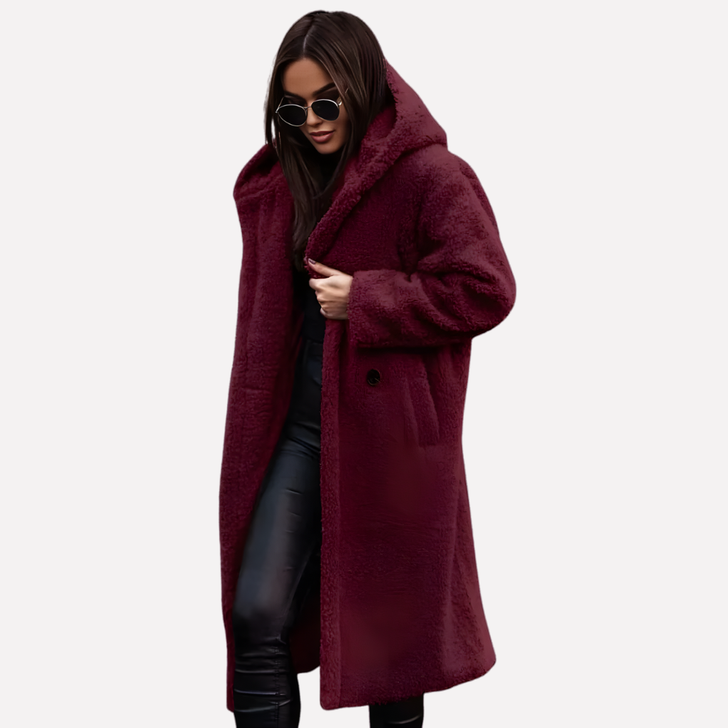Women's Hooded Button Coat