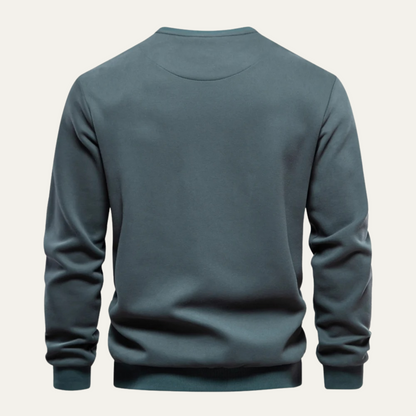 Men's Casual Crew Neck Sweater Chest Pocket