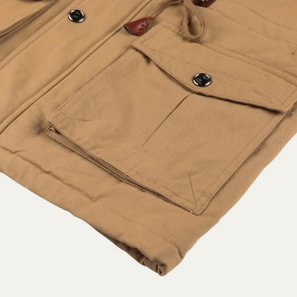 Men's Padded Cargo Jacket Insulated Winter