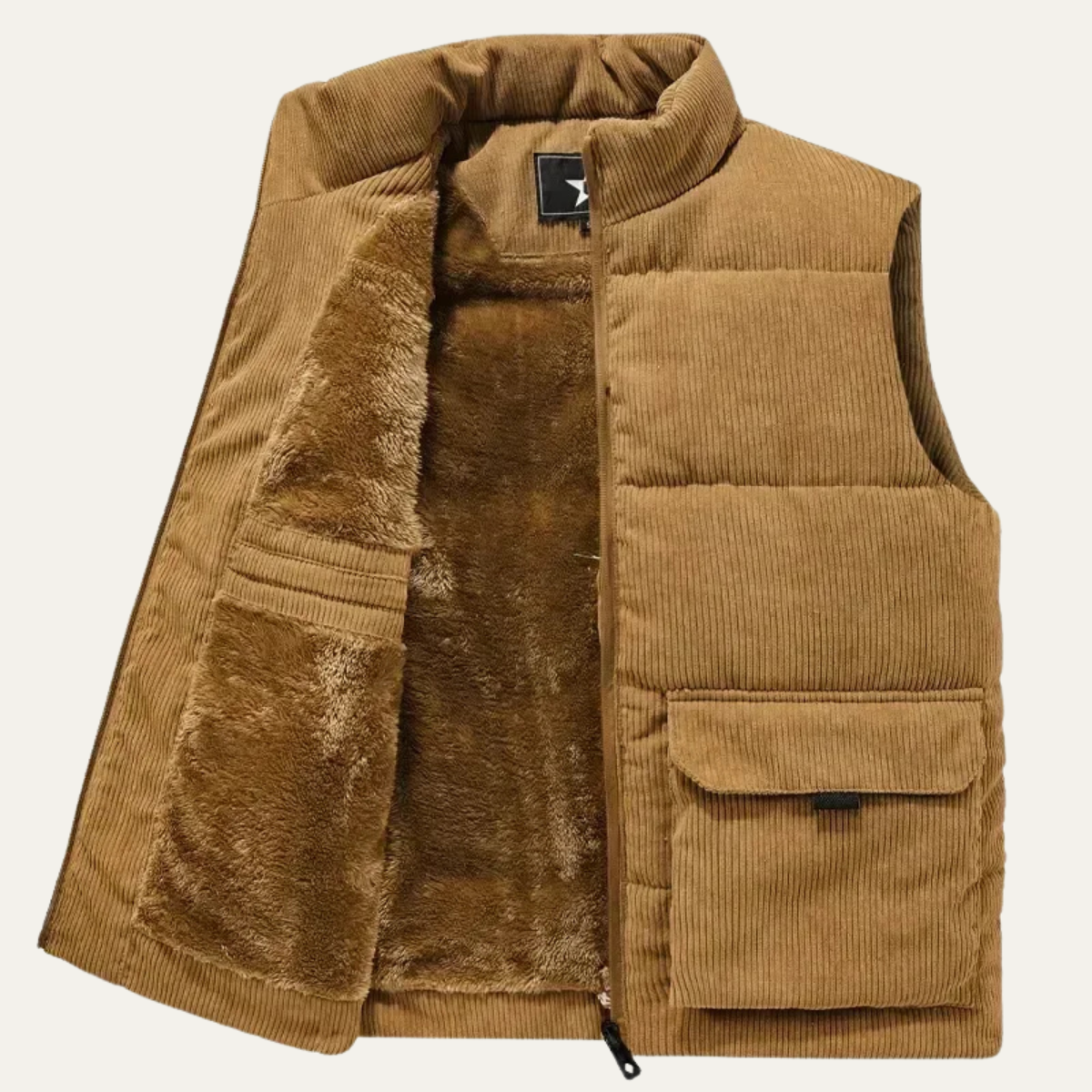 Men's Corduroy Puffer Vest Warm Padded Silverhill